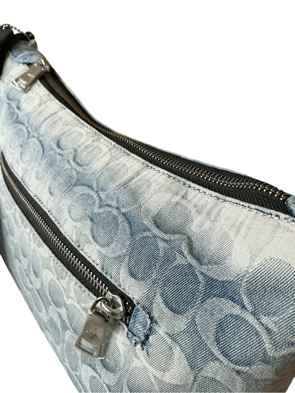Coach Small Finn Signature Denim Crossbody Pouch Charms CDY53 NWT